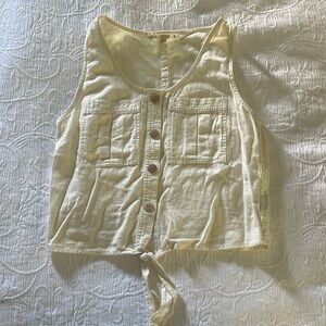 Cream women’s summer/fall blouse.